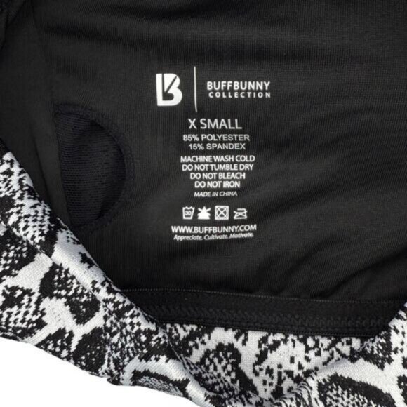 Buffbunny Evolve Jacquard Sports In Reptilia Print Black White Size XS - Picture 3 of 5